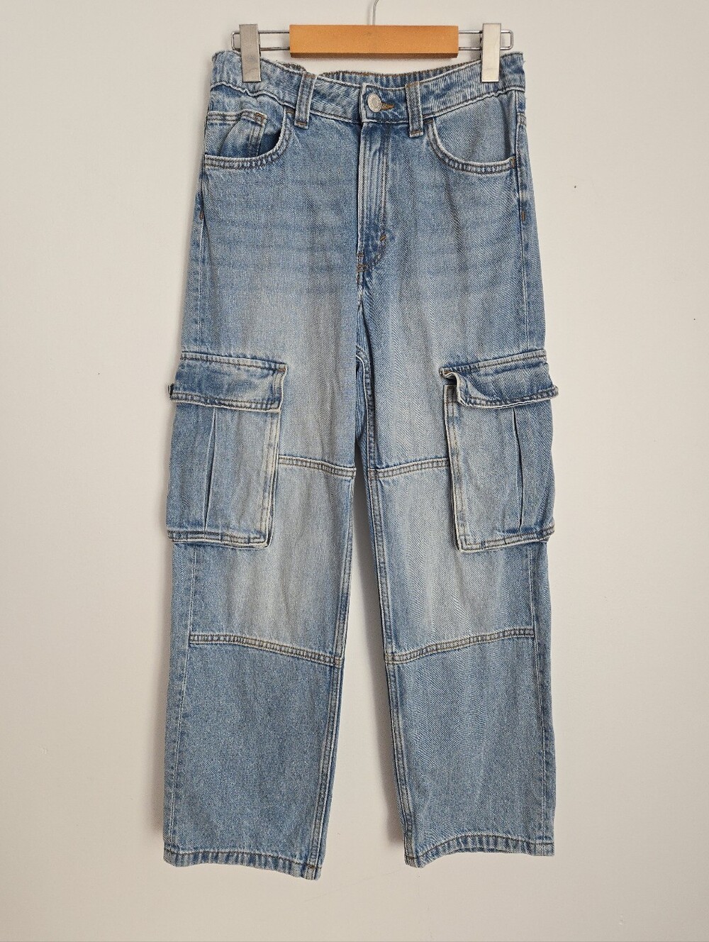 Kids Loose Fit Cargo Jeans Size 11-12